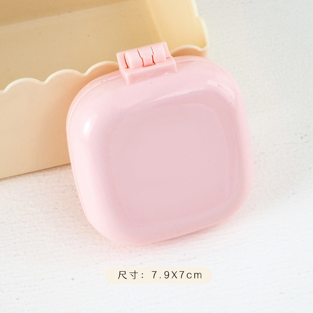 캔디 컬러 미니 에어 쿠션 빗 거울 포함 접이식 여행용 휴대용 핑크 컬러 이미지 1