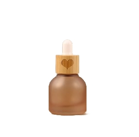 스포이드 화장품 소분 유리 케이스 10ml 브라운 하트 이미지 1