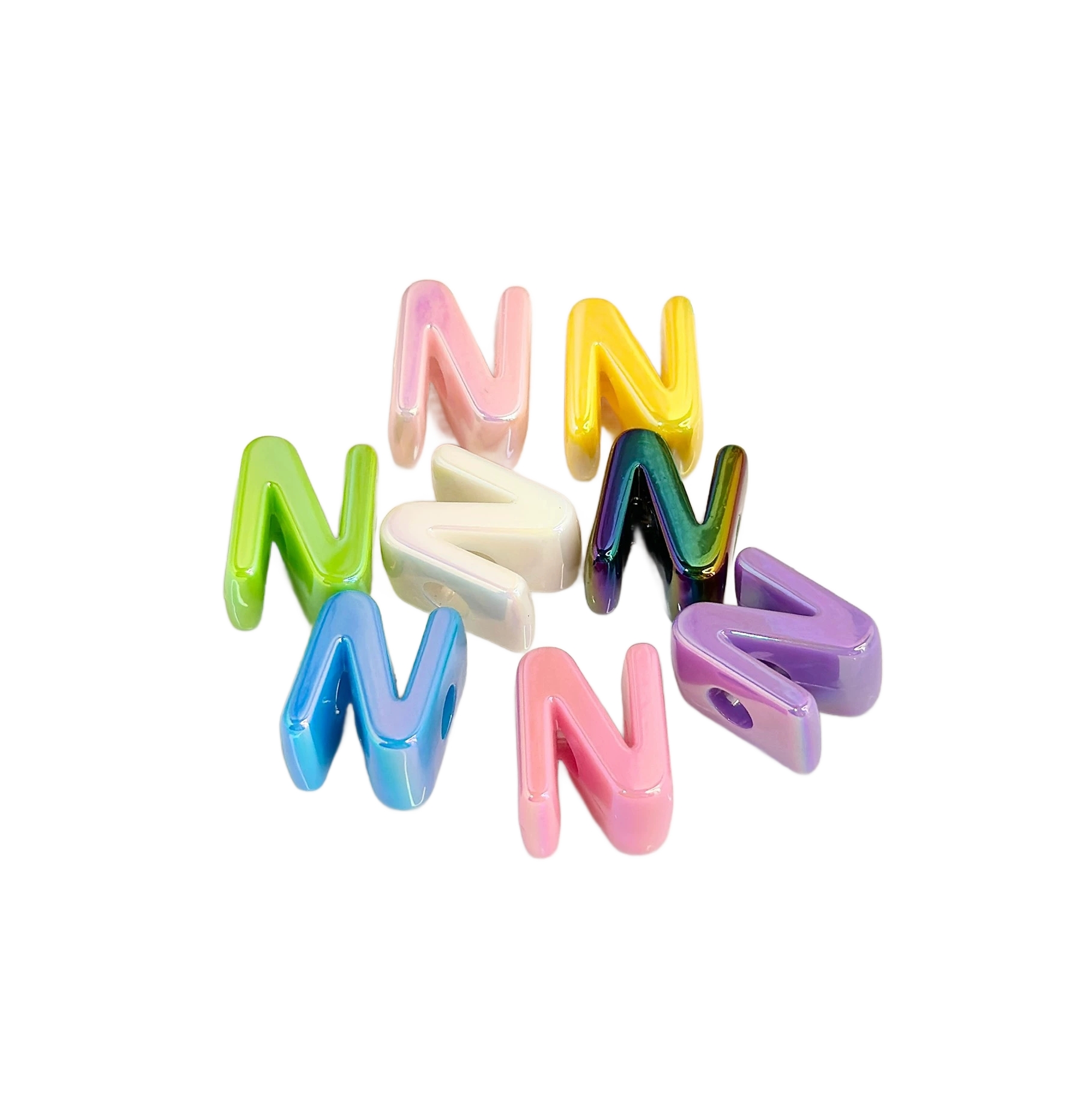 펜던트 알파벳 비즈 우산줄 구멍 장신구 DIY - N 이미지 1